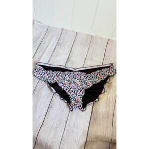Victoria's Secret Ruffle Bikini Bottoms Floral Confetti Print Size M
